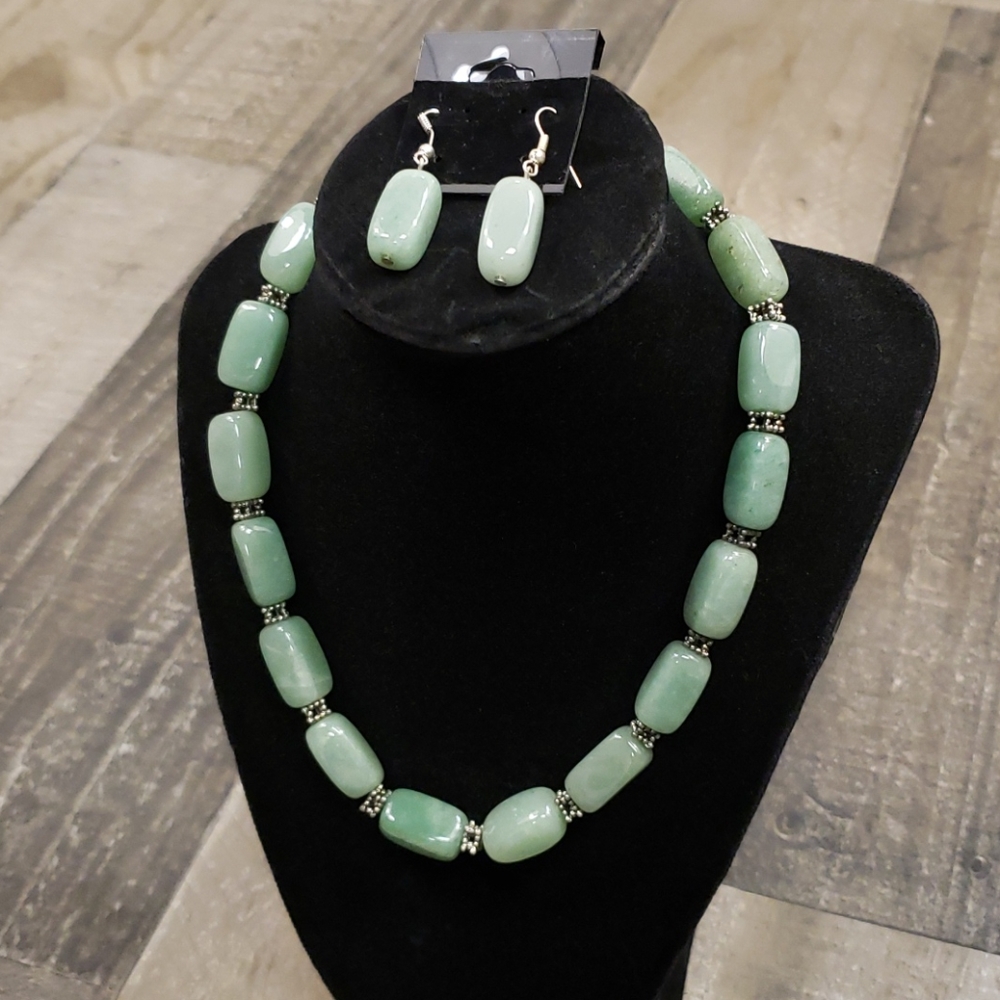 Jade Necklace and Earring set